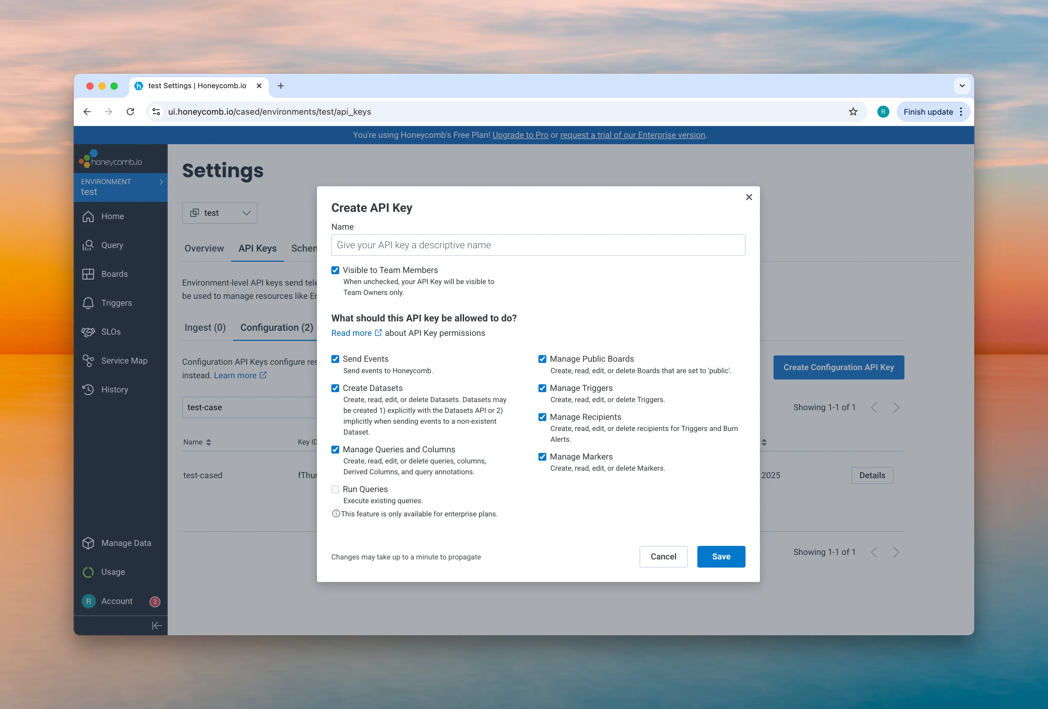 Honeycomb Environment Settings